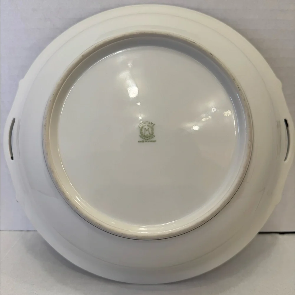 Noritake Hand-Painted round serving bowl with handles. Floral Watercolor design